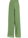 Amir Slama Silk Palazzo Pants In Green