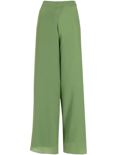 Amir Slama Silk Palazzo Trousers In Green