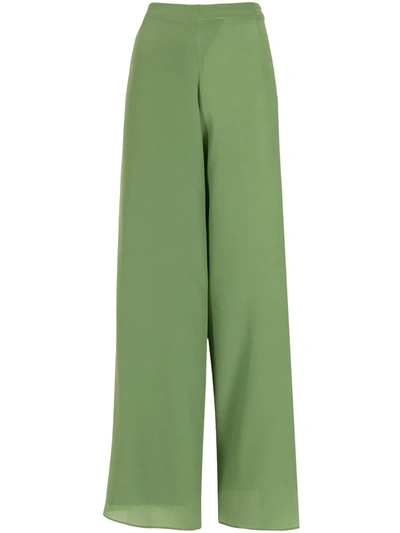 Amir Slama Silk Palazzo Pants In Green