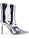 Alexandre Vauthier Pointed-toe 105mm Ankle Boots In Silver