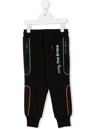 Diesel Kids' Logo Tracksuit Bottoms In Black