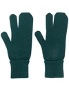 Maison Margiela Four-stitch Logo Gloves In Dark Green