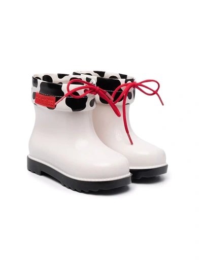 Mini Melissa Kids' Animal Print Mini Rain Boots In White