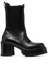 Premiata Chunky-sole Slip-on Boots In Black