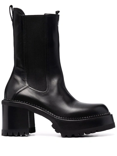 Premiata Chunky-sole Slip-on Boots In Black