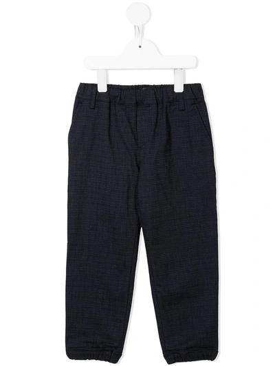 Emporio Armani Kids' Elasticated-waist Trousers In Blue