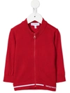 Emporio Armani Zip-up Knitted Cardigan In Red