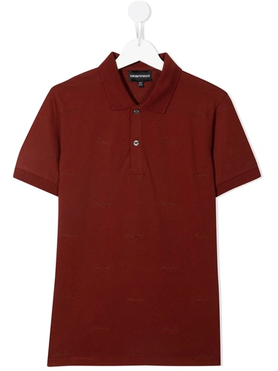 Emporio Armani Kids' Short-sleeved Polo Shirt In Red