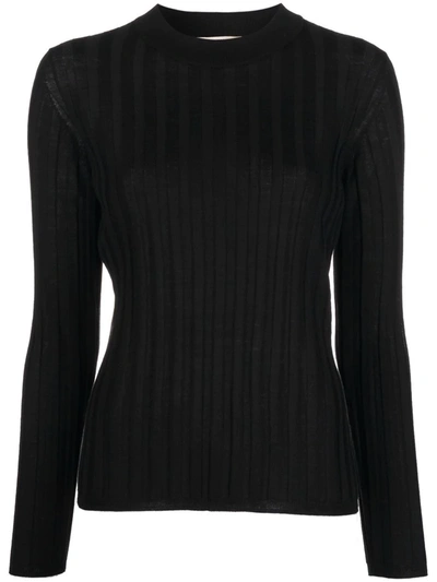 Odeeh Ribbed-knit Longsleeved Jumper In Black