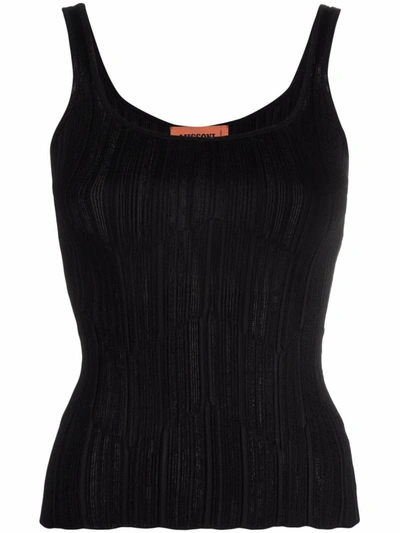 Missoni Ribbed Scoop-neck Tank Top In Black