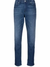 Rag & Bone Dre Low-rise Stretch Slim Crop Boyfriend Jeans In Blue