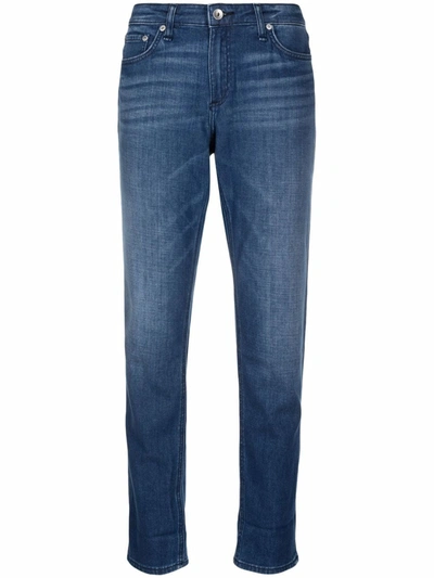 Rag & Bone Dre Low-rise Stretch Slim Crop Boyfriend Jeans In Mick With Holes