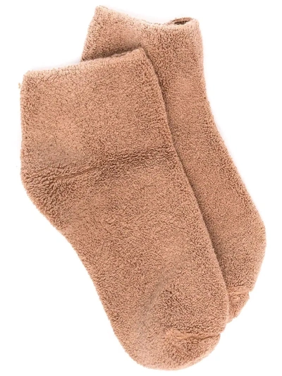 Baserange Kas Textured Ankle Socks In Brown