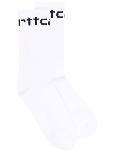 Carhartt Logo-intarsia Socks In White