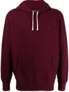 Polo Ralph Lauren Embroidered-logo Pullover Hoodie In Red