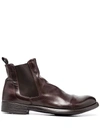 Officine Creative Anatomia Leather Ankle Boots In Brown