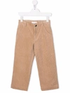 Chloé Stretch-cotton Corduroy Straight Pants In Neutrals