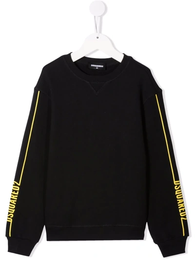 Dsquared2 Kids' Logo-tape Detail Jumper In Black