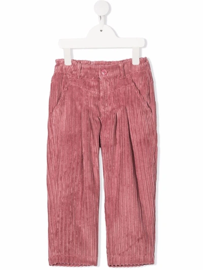 Miss Grant Kids' Straight-leg Corduroy Trousers In Pink