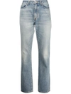 John Elliott High-rise Straight-leg Jeans In Blue