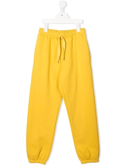 Miss Grant Kids' Drawstring-waist Cotton Track Trousers In Yellow