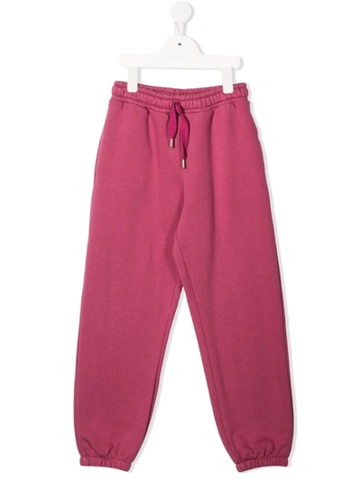 Miss Grant Kids' Drawstring-waist Cotton Track Trousers In Pink