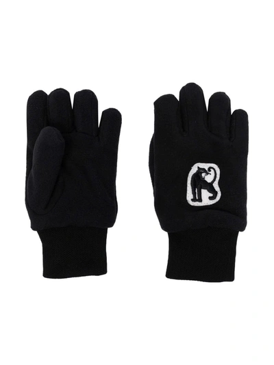 Mini Rodini Kids' Patch Detail Gloves In Black