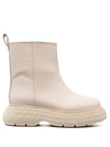 Gia Borghini Marte Chunky Leather Ankle Boots In Neutrals