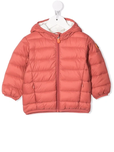 Save The Duck Pink Jacket For Baby Girl With Iconico Patch