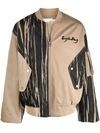 FENG CHEN WANG STRIPED GRAPHIC BOMBER JACKET