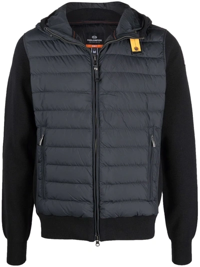 Parajumpers Padded Down Hooded Jacket In Black