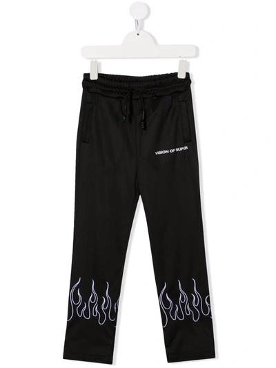 Vision Of Super Kids' Logo Drawstring Trousers In Black