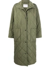 Stand Studio Recycled Polyester Quilted Coat In Green