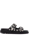 Toga Virilis Ssense Exclusive Black Eyelet Metal Sabot Slippers In Black