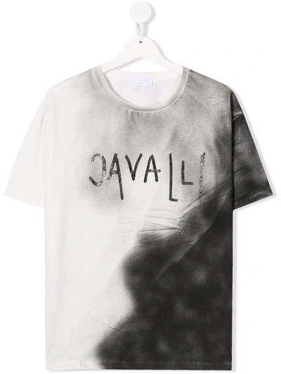 Roberto Cavalli Junior Kids' Spray Logo-print T-shirt In White