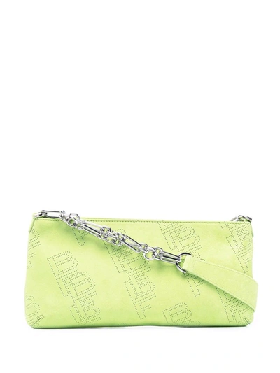 By Far Holly Perforated-logo Shoulder Bag In Green