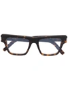 SAINT LAURENT SQUARE FRAME TORTOISE GLASSES