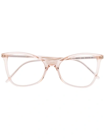 Saint Laurent Square Eyeglass Frames In Neutrals