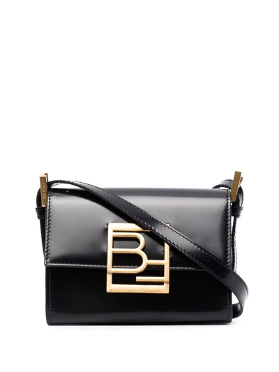 By Far Leather Crossbody Bag With Logo Buckle In Black