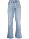 Agolde Riley Cropped Straight-leg Jeans In Blue