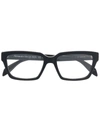 Alexander Mcqueen Logo Print Square Frame Glasses In Black