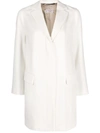 Alberto Biani Buttoned Up Wool Coat In White