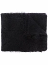Raf Simons Womens Black Logo-patch Mohair-blend Scarf 1 Size