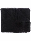 Raf Simons Womens Black Logo-patch Mohair-blend Scarf 1 Size In Black