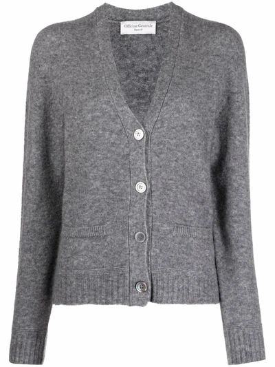 Officine Generale Buttoned Up Cardigan In Grey