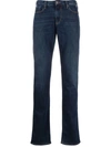 Emporio Armani Mid-rise Straight Leg Jeans In Blue