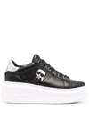 Karl Lagerfeld Kapri Karl Ikonik Platform Sneakers In Black
