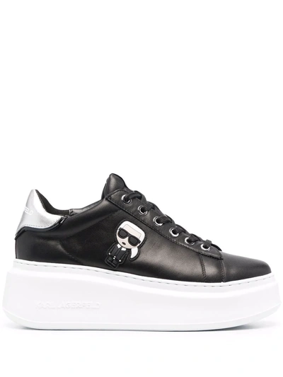 Karl Lagerfeld Kapri Karl Ikonik Platform Sneakers In Black