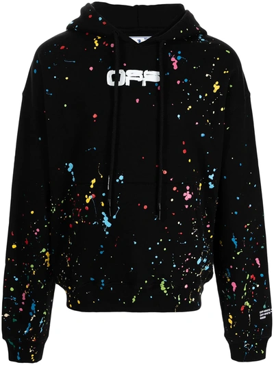 Off-white X Marais Splatter Hoodie In Black ModeSens