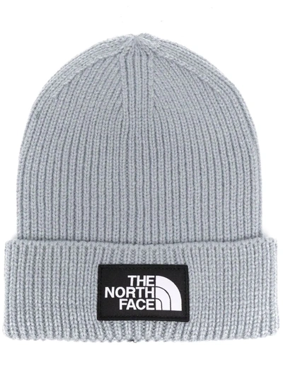 The North Face Mens Tradewinds Grey Logo-embroidered Knitted Beanie In Grey